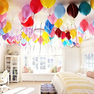Colourful Helium Balloon Decor, Multicoloured Balloons, Extravagant Balloon Decor